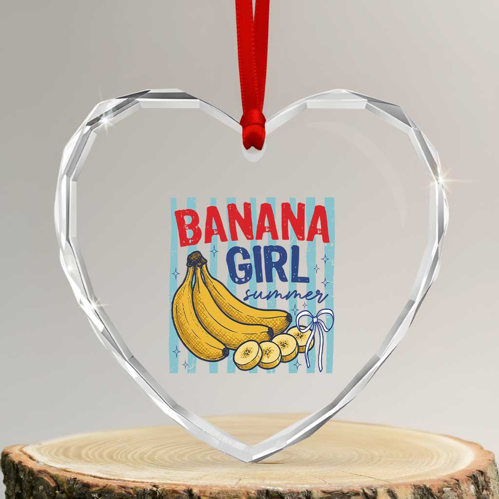 Banana Girl Summer Heart Crystal Glass Ornament Summer Fruit Beach Vacation