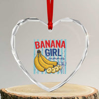Banana Girl Summer Heart Crystal Glass Ornament Summer Fruit Beach Vacation