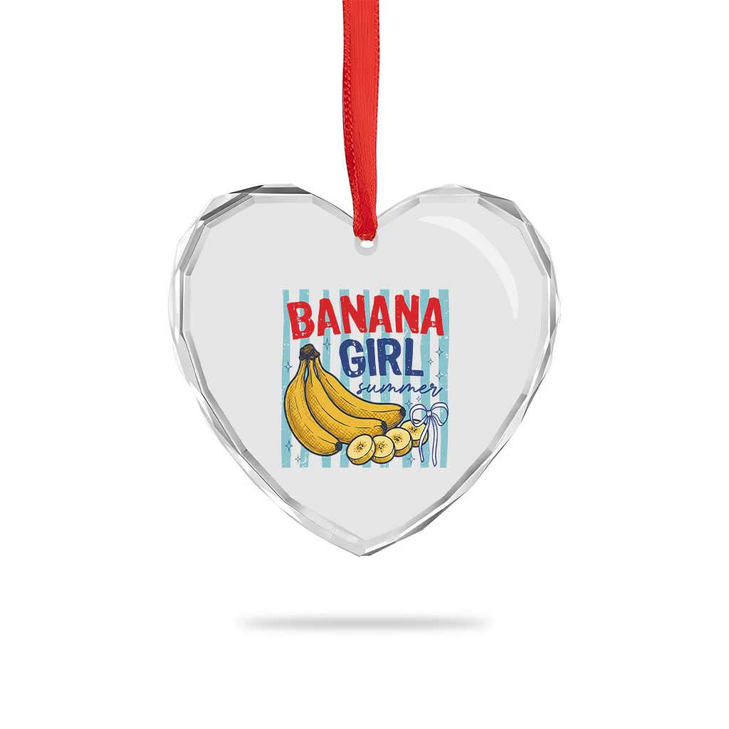 Banana Girl Summer Heart Crystal Glass Ornament Summer Fruit Beach Vacation