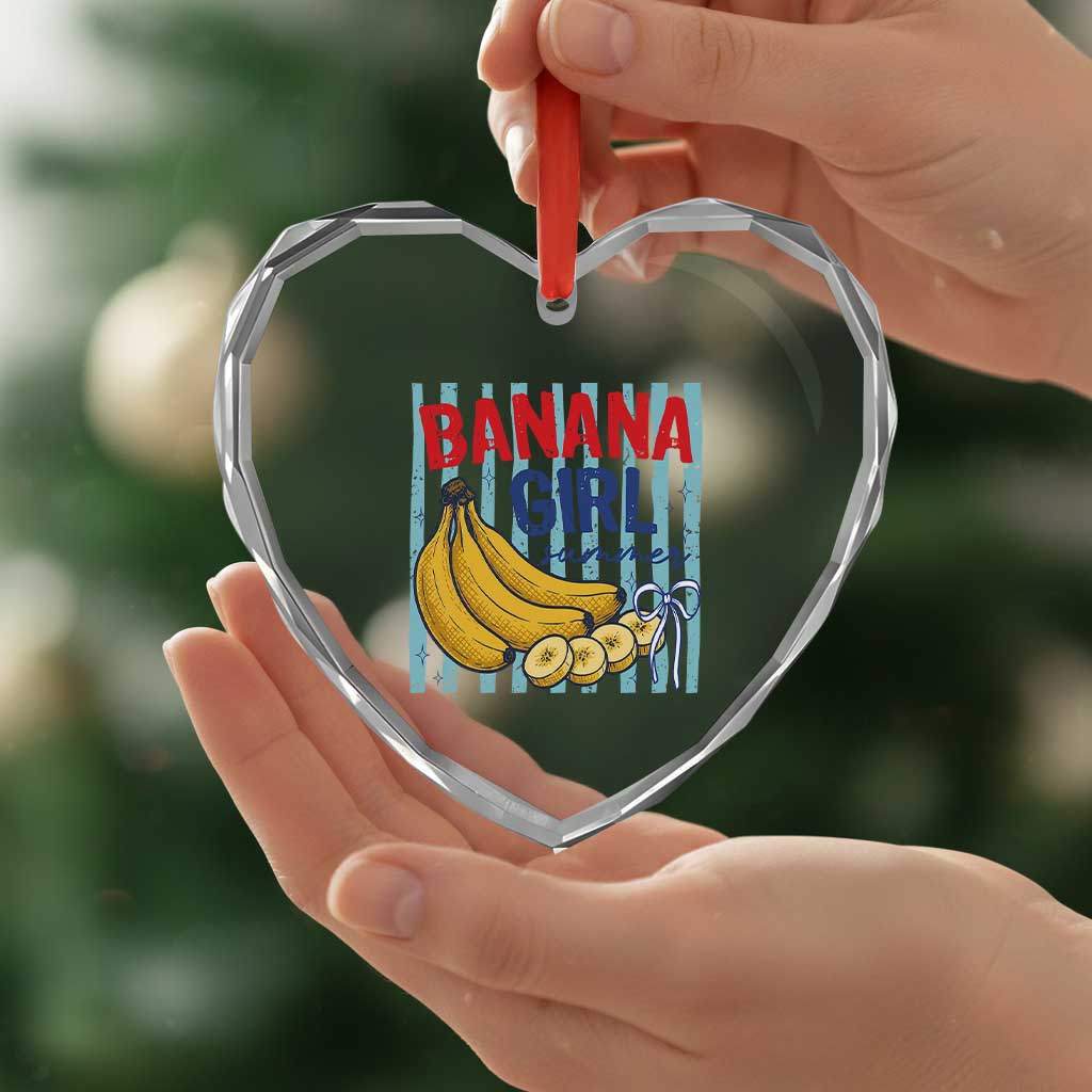 Banana Girl Summer Heart Crystal Glass Ornament Summer Fruit Beach Vacation