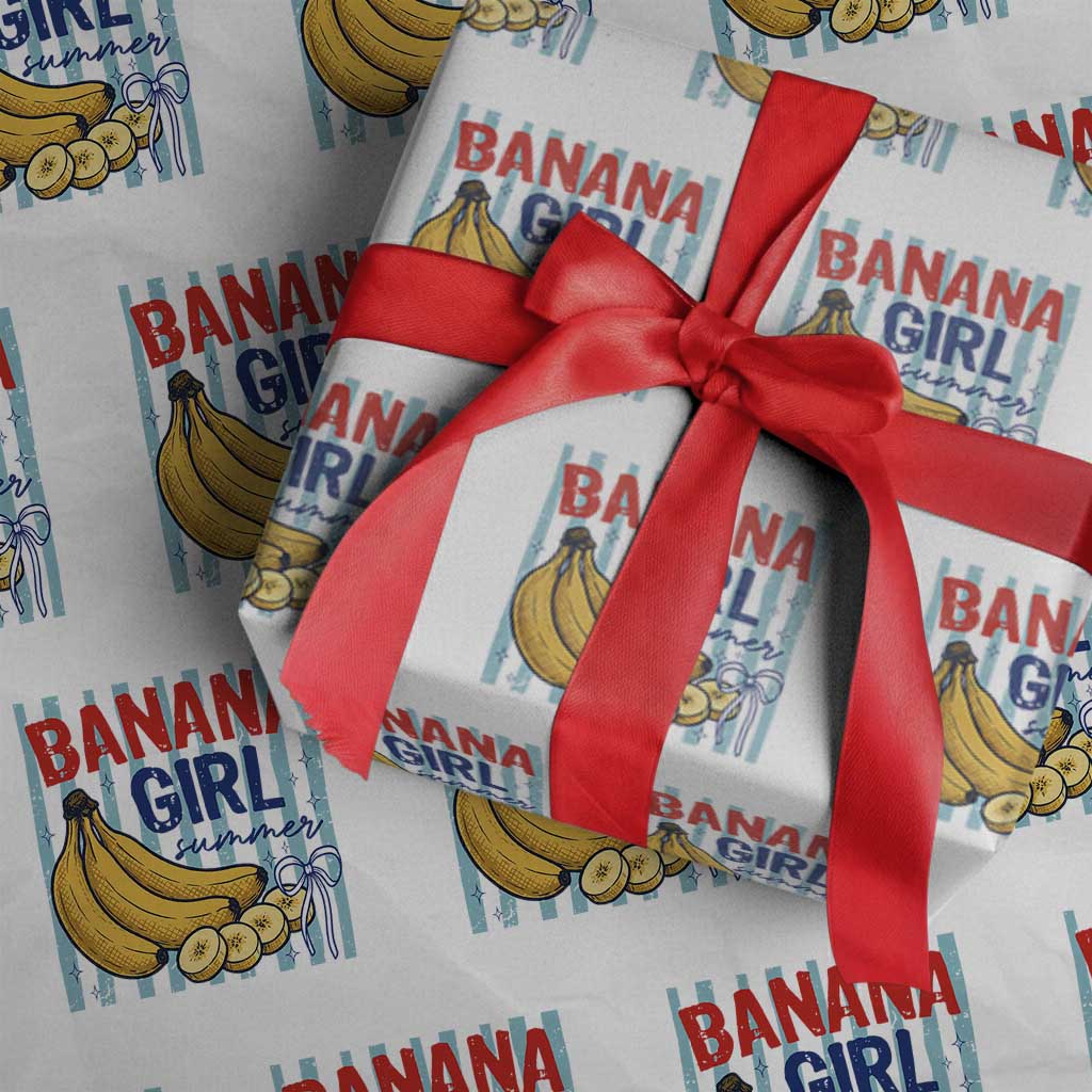 Banana Girl Summer Wrapping Paper Roll Summer Fruit Beach Vacation