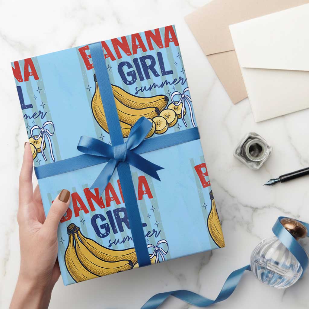Banana Girl Summer Wrapping Paper Roll Summer Fruit Beach Vacation