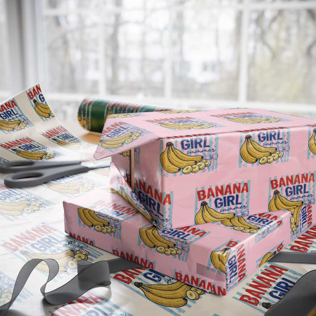 Banana Girl Summer Wrapping Paper Roll Summer Fruit Beach Vacation