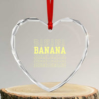 Banana Layered Text Graphic Heart Crystal Glass Ornament Banana Lover Gift