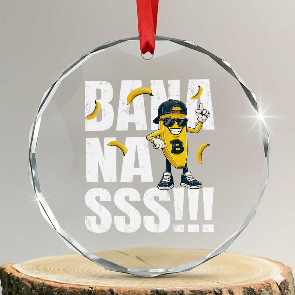 Banana Lovers Crystal Glass Ornament Funny Bananas Vintage Style