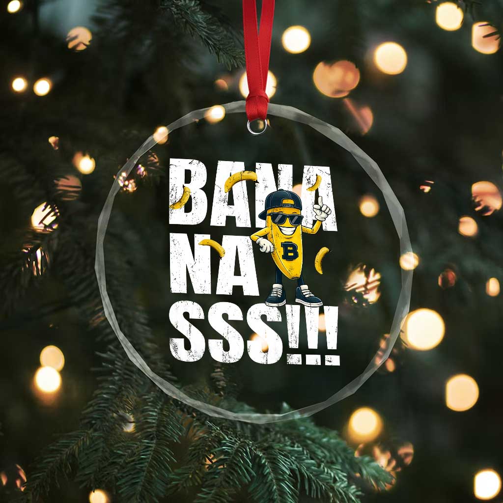 Banana Lovers Crystal Glass Ornament Funny Bananas Vintage Style