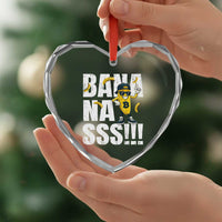 Banana Lovers Heart Crystal Glass Ornament Funny Bananas Vintage Style