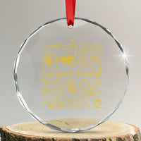 Bananas Baseball Crystal Glass Ornament Cute Trendy Banana Baseball Game Day Doodle