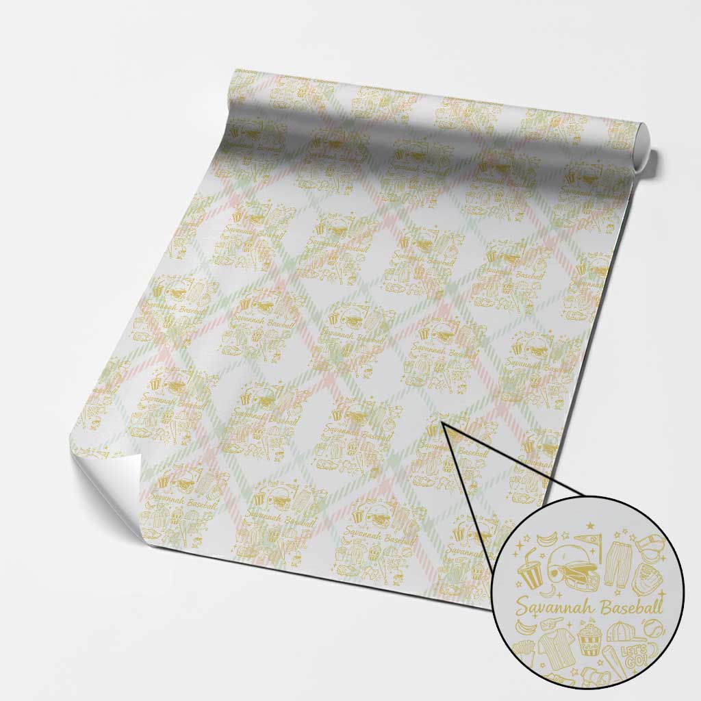 Bananas Baseball Wrapping Paper Roll Cute Trendy Banana Baseball Game Day Doodle