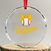 Bananas Coquette Bow Crystal Glass Ornament Banana Retro Popular Fruit Humor Cute Girls Kids