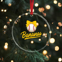 Bananas Coquette Bow Crystal Glass Ornament Banana Retro Popular Fruit Humor Cute Girls Kids