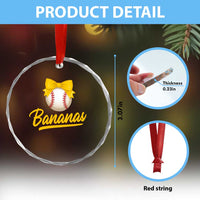 Bananas Coquette Bow Crystal Glass Ornament Banana Retro Popular Fruit Humor Cute Girls Kids