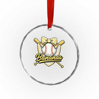 Bananas Coquette Bow Crystal Glass Ornament Baseball Bats Banana Lovers Women Girls Kids