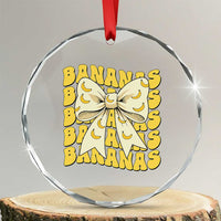 Bananas Coquette Bow Crystal Glass Ornament Retro Banana Lovers Women Girls Kids