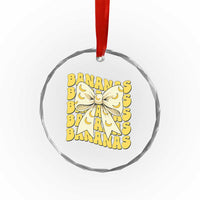 Bananas Coquette Bow Crystal Glass Ornament Retro Banana Lovers Women Girls Kids