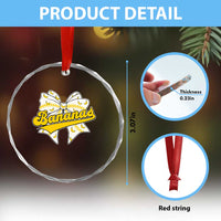 Bananas Coquette Bow Crystal Glass Ornament Retro Throwback Popular Fruit Humor Banana Classic