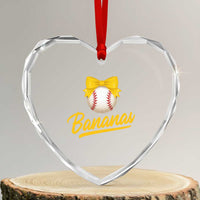 Bananas Coquette Bow Heart Crystal Glass Ornament Banana Retro Popular Fruit Humor Cute Girls Kids