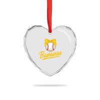 Bananas Coquette Bow Heart Crystal Glass Ornament Banana Retro Popular Fruit Humor Cute Girls Kids