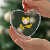 Bananas Coquette Bow Heart Crystal Glass Ornament Banana Retro Popular Fruit Humor Cute Girls Kids