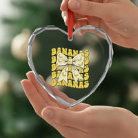Bananas Coquette Bow Heart Crystal Glass Ornament Retro Banana Lovers Women Girls Kids