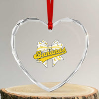 Bananas Coquette Bow Heart Crystal Glass Ornament Retro Throwback Popular Fruit Humor Banana Classic