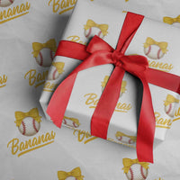 Bananas Coquette Bow Wrapping Paper Roll Banana Retro Popular Fruit Humor Cute Girls Kids