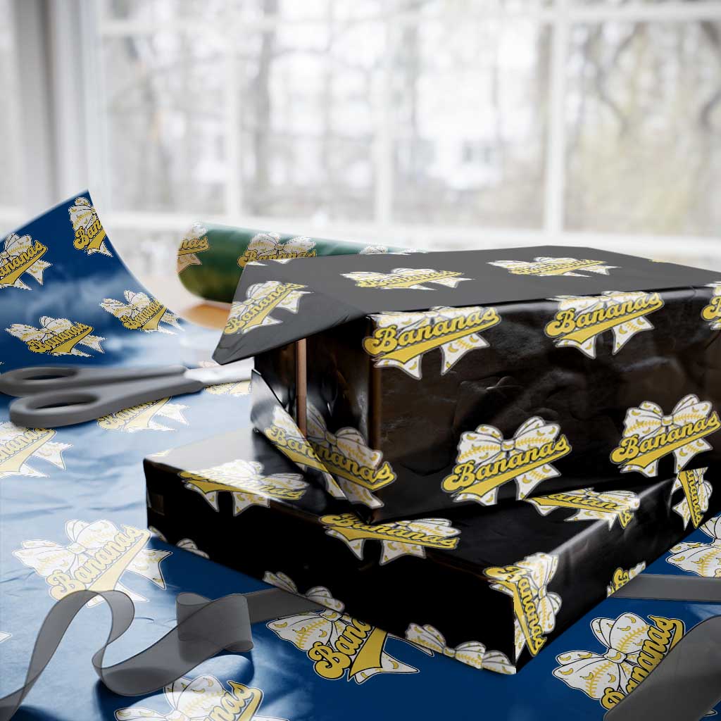 Bananas Coquette Bow Wrapping Paper Roll Retro Throwback Popular Fruit Humor Banana Classic