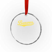 Bananas Retro Throwback Baseball Sport Lover Crystal Glass Ornament
