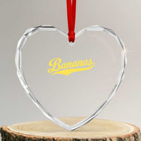 Bananas Retro Throwback Baseball Sport Lover Heart Crystal Glass Ornament