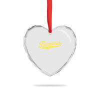 Bananas Retro Throwback Baseball Sport Lover Heart Crystal Glass Ornament