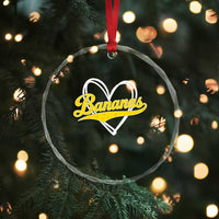 Bananas Vintage Heart Baseball Fan Game Day Crystal Glass Ornament