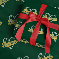 Bananas Vintage Heart Baseball Fan Game Day Wrapping Paper Roll