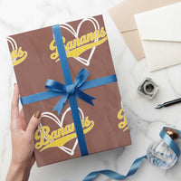 Bananas Vintage Heart Baseball Fan Game Day Wrapping Paper Roll