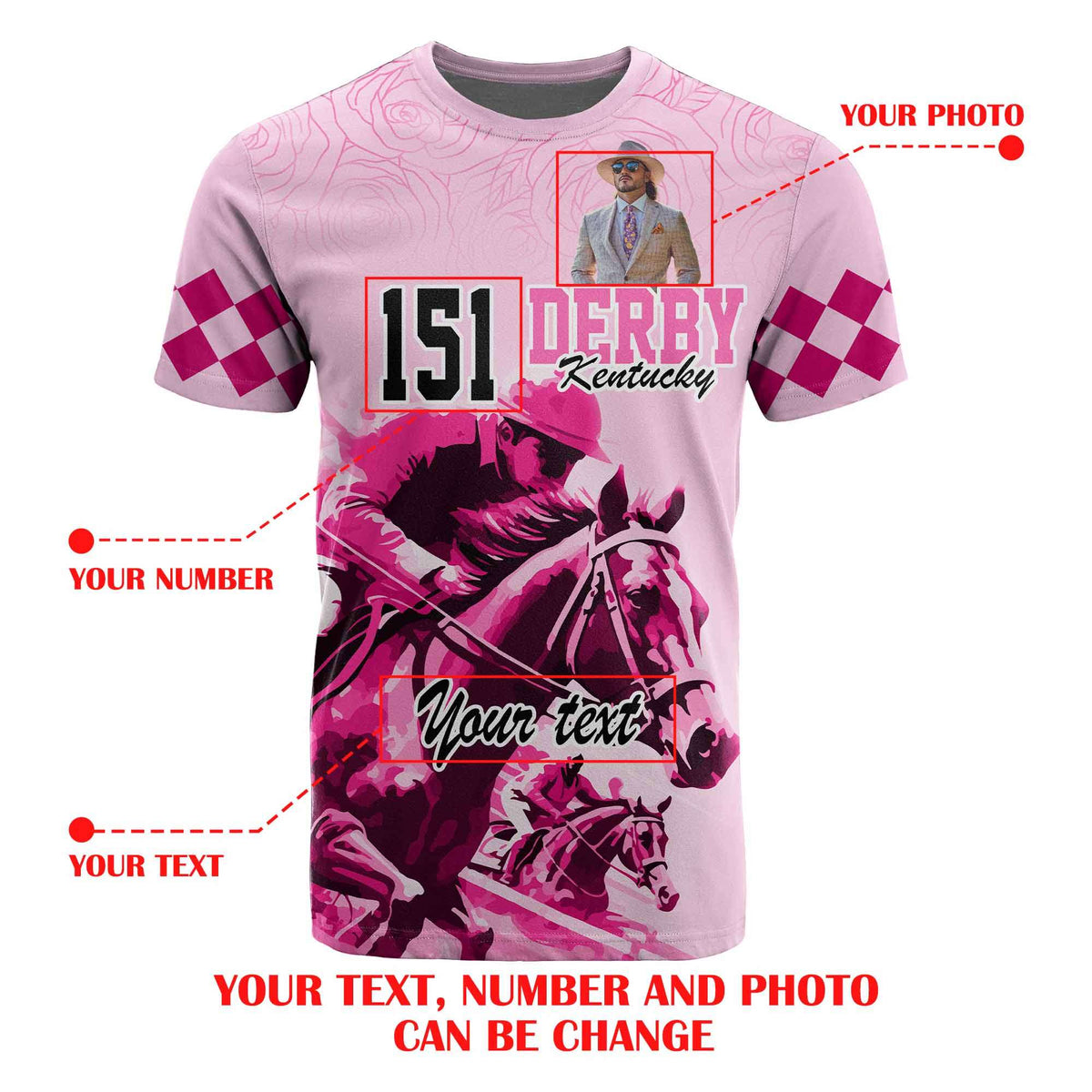 Custom Photo Kentucky Horse Racing T Shirt Derby Anniversary Pink Out Party