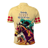 Custom Kentucky Derby Polo Shirt with Photo – Gold Anniversary Horse Racing Design CTM09