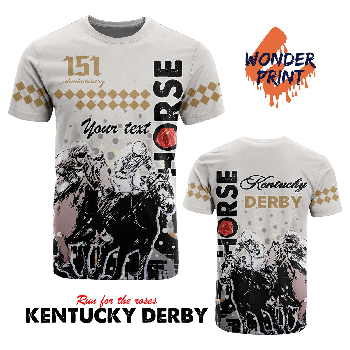 Custom Year Anniversary Kentucky Horse Racing T Shirt The Run For The Roses