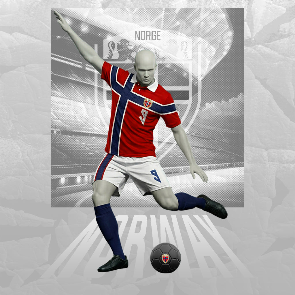 Custom Norway Football 2026 Combo Polo Shirt and Men's Shorts Nordic Knot Pattern Red Color LT03