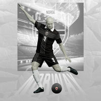 Custom Norway Football 2026 Combo Polo Shirt and Men's Shorts Nordic Knot Pattern Black Color LT03