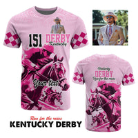 Custom Kentucky Derby Pink Out Party T-Shirt with Photo – Horse Racing Anniversary CTM09