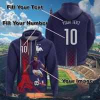 Custom Photo Midnight Navy Football Hoodie Paris Architectural Heritage Style