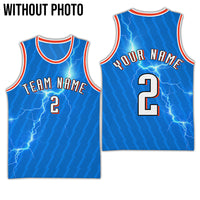 Custom Blue Thunder Basketball Jersey