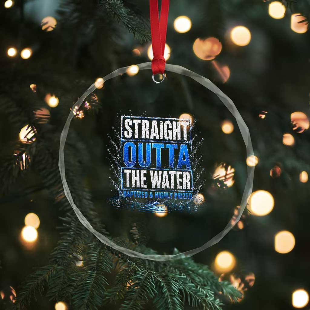 Baptism Crystal Glass Ornament Straight Outta Water Christian Baptized