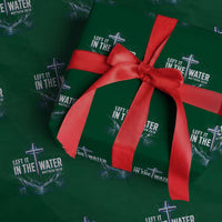 Baptism Wrapping Paper Roll Left It In The Water Matthew 28 19 Christian Cross