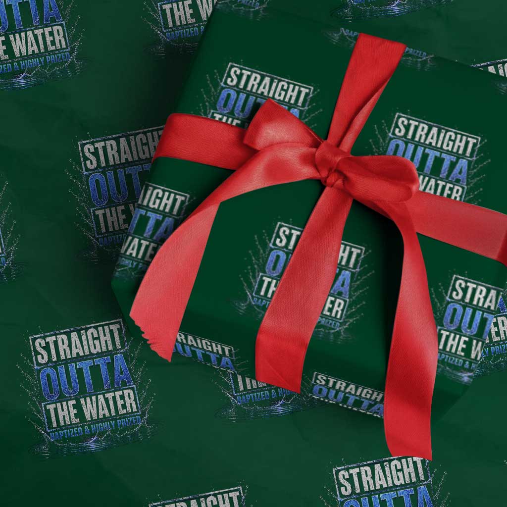 Baptism Wrapping Paper Roll Straight Outta Water Christian Baptized