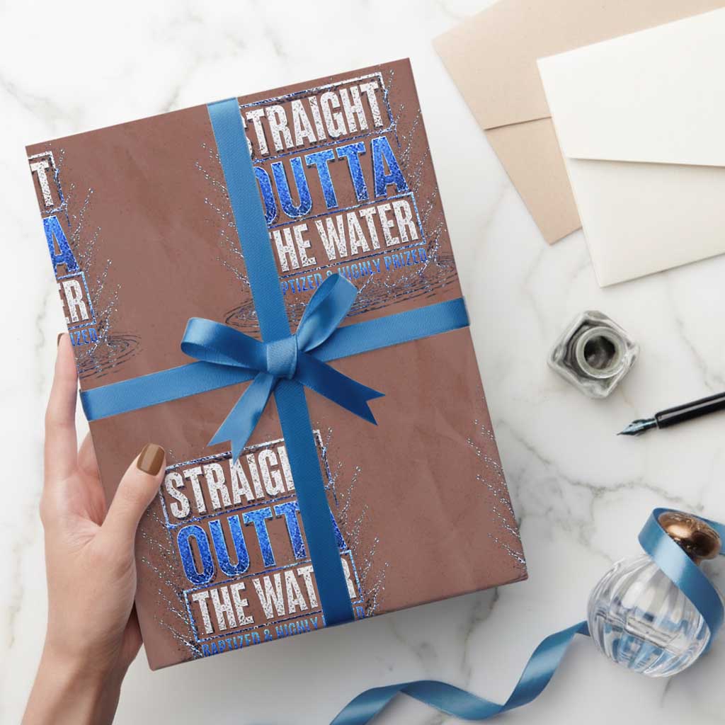 Baptism Wrapping Paper Roll Straight Outta Water Christian Baptized