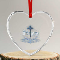 Baptism Heart Crystal Glass Ornament Left It In The Water Matthew 28 19 Christian Cross