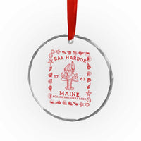 Bar Harbor Maine Lobster Acadia National Park 1763 Crystal Glass Ornament