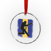 Barbados Cricket Crystal Glass Ornament Retro Vintage Sport Bajan Flag West Indies Cricket Fan