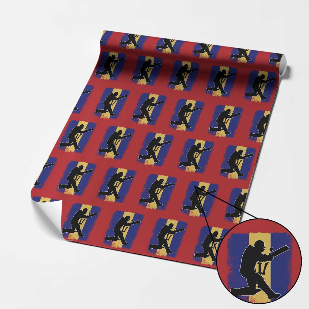 Barbados Cricket Wrapping Paper Roll Retro Vintage Sport Bajan Flag West Indies Cricket Fan