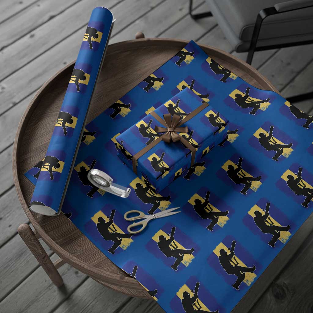 Barbados Cricket Wrapping Paper Roll Retro Vintage Sport Bajan Flag West Indies Cricket Fan